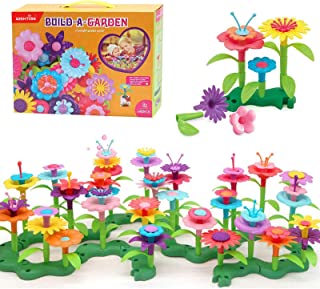 Garden Toys Gifts for 3 Year Old Girls - Flower Garden Building Toy Set 148 Pcs Build a Bouquet Floral Arrangement Playset Educational Creative Craft Toys for 3, 4, 5, 6 7 8 Year Old Toddlers Kids