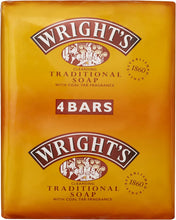 Wrights Traditional Soap with Coal Tar Fragrance 125g pack of 4