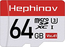 Hephinov Micro SD Card Up to 100/30MB/s(R/W), 64GB MicroSDXC Memory Card + SD Adapter with A1, C10, U3, V30, 4K Video Recording, TF Card for Camera, Smartphone, Switch, Drone, Dash Cam, Gopro, DSLRs