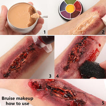 Special Effects Halloween Makeup Set, Afflano Nose & Scar Wax 60g+Fake Blood+Stipple Sponge3+Spatula+Skin Wax Oil, Festival Stage Theatrical Wound Modeling Scar SFX Vampire Bruise Makeup 13 Kit