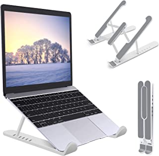 Laptop Stand,Foldable Portable Desk Laptop Stand,Ventilated Cooling Notebook Mount,6-Levels Adjustable Ventilation Tablet PC Laptop Holder(White)