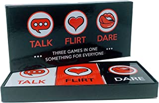 Fun and Romantic Game for Couples: Date Night Box Set with Conversation Starters, Flirty Games and Cool Dares - Choose from Talk, Flirt or Dare Cards for 3 Games in 1 - Includes 150 Gaming Cards