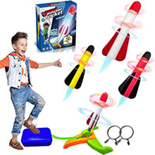 TODARRUN Foam Rocket Launcher Kids Age 5 6 7 8+, Rocket Launcher for Kids Rocket Toy, Fun Stomp Toy Rockets Toys Boys Toys Age 5-12 Girl Gifts Rocket for Kid Xmas Gifts Outdoor Toy