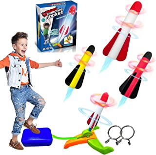 TODARRUN Foam Rocket Launcher Kids Age 5 6 7 8+, Rocket Launcher for Kids Rocket Toy, Fun Stomp Toy Rockets Toys Boys Toys Age 5-12 Girl Gifts Rocket for Kid Xmas Gifts Outdoor Toy