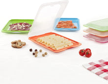 TATAY Set 4 cold meat container, with lid and body removed, in four colours, reusable and stackable, made of BpA-free plastic