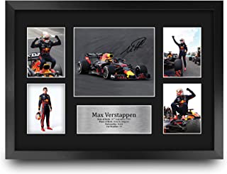 HWC Trading FR A3 Max Verstappen Gifts Printed Signed Autograph Presentation Display for F1 Formula 1 Racing Fans - A3 Framed