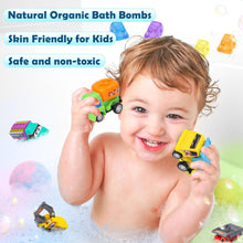 Tacobear 6pcs Bath Bombs for Kids with Toy Cars Inside Handmade Natural Organic Bubble Bath Bombs with Pull Back Cars Bath Fizzers Christmas Birthday Gift Set Bath Bombs for Boys