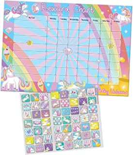 Paper Projects 01.70.30.018 Sparkling Unicorns Reward Includes 56 Sparkly Stickers | Colourful Chart is Wipe-Clean, 29.7cm x 42cm