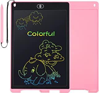 Mardiko LCD Writing Tablet 12 Inch Colorful Drawing Tablet Kids Doodle Scribbler Pad Graphics Boards Lock-Key Erasable Drawing Pad Writing Board for Kids Boys Girls Adults (Pink)