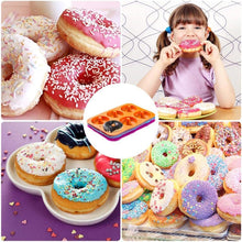 1 Food Grade Silicone Non-Stick 6-Well Silicone Donut Mould Baking Donut pan, Colour May Vary