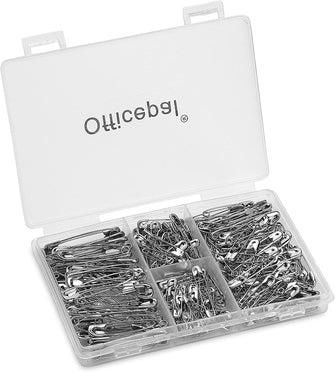 Officepal Premium Quality 4-Size Pack of Safety Pins- Top 250-Count  Durable, Rust-Resistant Nickel Plated Steel Set- Best Sewing Accessories Kit for Baby Clothing, Crafts, Arts (4-Size S)