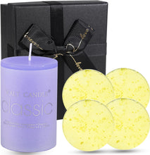 Soulnioi Aromatherapy Scented Candle Gift Set Purple Circular Column Lavender Fragrant Candle and Bath Bombs Lemon Citronella Relaxation Body Treats Gift Set for Wedding Birthday Valentine's Day Gift