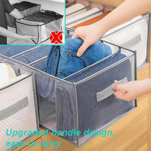 TOPSEFU Extra Large 2 Pcs Wardrobe Storage Organiser, Foldable Wardrobe Clothes Organiser, 6 Grids Clothes Drawer Organisers for Jeans, Shirts, Trousers, Leggings, Baby Sweaters 44  28  22cm