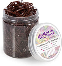 Hoyols Hair Rubber Bands Elastic Hair Ties Polyband Ties Small for Kids Baby Girl 1000 Piece Pack (Dark Brown)