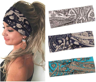 Yean Boho Headbands Wide Criss Cross Head Wraps Twisted Hair Band for Women and Girls(Pack of 3)