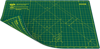 ANSIO Craft Cutting Mat Self Healing A3 Double Sided 5 Layers - Quilting, Sewing, Scrapbook, Fabric & Papercraft - Imperial/Metric 17 Inch x 11 Inch / 42cm x 27cm - Green/Green