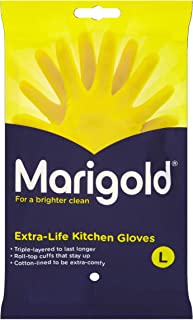 Marigold Unisex El Gloves-large-1 Pair Marigold Extra Life Kitchen Gloves Large, Yellow, L (Pack of 1)