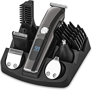 Beard Trimmer Mens Hair Clippers,11-in-1 Cordless Face Nose Body Haircut Kit, Electric Rechargeable Waterproof Shaver with LED Display for Kids Adults