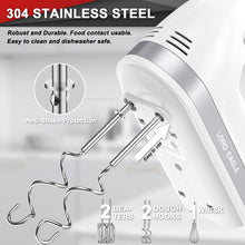 Lord Eagle Hand Mixer Electric Whisk, 400W Power Handheld Mixer for Baking Cake Egg Cream Food Beater, Turbo Boost/Self-Control Speed + 5 Speed + Eject Button + 5 Accessories