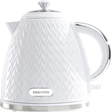 Daewoo SDA1780 Argyle 1.7L Plastic Kettle Removable & Washable Limescale Filter, Lid Opening, Auto/Manual Switch Off Options 3KW Concealed Heating Element White