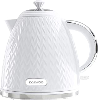 Daewoo SDA1780 Argyle 1.7L Plastic Kettle Removable & Washable Limescale Filter, Lid Opening, Auto/Manual Switch Off Options 3KW Concealed Heating Element White