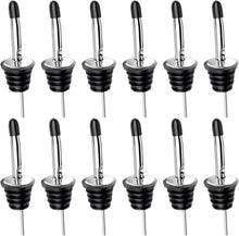 Liquor Pourer, Bottle Pourers for Spirits, 12Pack Stainless Steel Freeflow Liquor Spirits Pourer Speed Pourers Wine Bottle Spirits Pourers Tapered Spout with Rubber Dust Caps