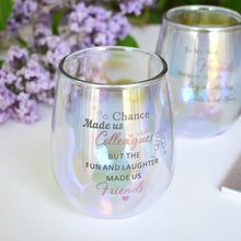 Colleagues Iridescent Stemless Wine Glass, Chance Made Us Colleagues, Funny Present for Colleagues Coworkers Women Friends Personalised Leaving Thank You Retirement Gifts For Women Birthday New Job