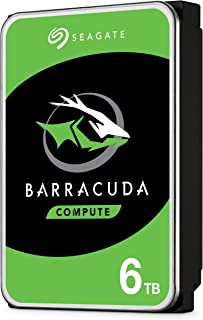 Seagate BarraCuda 6 TB Internal Hard Drive HDD – 3.5 Inch SATA 6 Gb/s 5400 RPM 256 MB Cache for Computer Desktop PC (ST6000DM003)