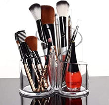 PuTwo Acrylic Makeup Brush Holder Desk Organizer Cosmetics Organizer Lipstick Organizer, Round, 370 Gram