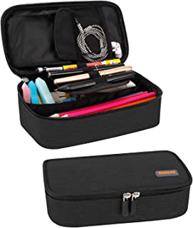 Pencil Case, RAGZAN Large Capacity Pen Case Bag Pouch Holder Stationery Desk Organizer with Zipper for School & Office Supplies(Black)