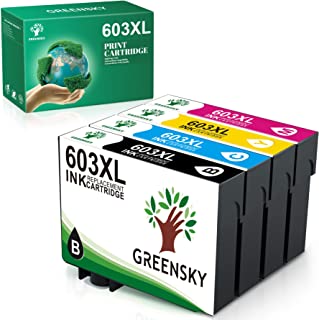 GREENSKY 603xl Ink Cartridges Multipack Compatible for Epson 603 603XL for Epson Expression Home XP2100 XP2105 XP3100 XP3105 XP4100 XP4105 Workforce WF2830 WF2840 WF2835 WF2845 WF2850(4 Packs)