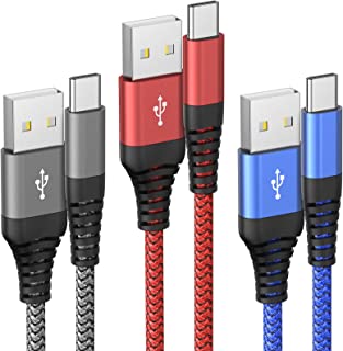 USB C Charger Cable 3Pack 6FT/1.8M USB Type C Charger Fast Charging Cable Compatible with Samsung Galaxy S20/S10/S9/S8,Note 10/9/8,Huawei P40/P30/P20/P10/P9,HTC,LG,Moto G7,Google Pixel and More