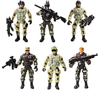 YIJIAOYUN Soldier Action Figure with Weapon, Kids Military Toys, Army Toys for Boys, Plastic Corps Army Toys for 3 4 5 6 7 8 Age Children (6 pcs)