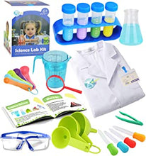 Kids Science Experiment Kit with Lab Coat Scientist Costume Dress Up and Role Play Toys Gift for Boys Girls Kids Christmas Birthday Party