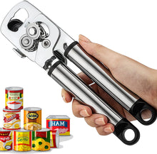 Can Opener Manual, Jlier4U Tin Openers for Arthritis Hands, Tin Openers That Work, Good Grip Tin Opener Heavy Duty for Elderly Weak Hand, Smooth Edge Food-Safe Stainless Steel Openers Long-Lasting