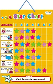 Fiesta Crafts Star Chart - Magnetic Activity Board for Kids, Toddlers, Preschoolers, Boys & Girls - Teaches Responsibility, Good Behaviour & Chore Obedience at Home or in the School Classroom