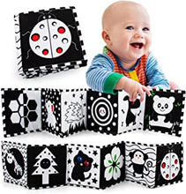 Black and White High Contrast Sensory Toys for Babies Newborn Toys Baby Books 0-6 Months for Early Education, Infant Tummy Time Toys, Three-Dimensional Can Be Bitten and Tear 0-3（high contrast）