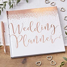 Ginger Ray White & Rose Gold Foiled Wedding Planner Book 46 Pages Beautiful Botanics