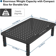 BONTEC Monitor Stand Riser, 3 Height Adjustable Monitor Stand for Desk, Computer Monitor Riser Stand with Mesh Platform for Laptop, Computer, iMac, PC up to 20KG, Cable Ties Included