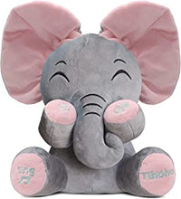 Peek A Boo Elephant Animated Talking Singing Elephant Plush Huggable Toy Baby Animated Elephant Plush Cute Toys Gift Stuffed Doll for Baby Tollders Kids Boys Girls Gift Adjust Sound (Pink)…