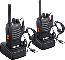 Walkie Talkies,eSynic 2Pcs Professional Rechargeable Walkie Talkies 2 Way Radio Long Range Portable Adult Walkie Talkie With LED Light Original Earpieces &16CH Single Band Supports VOX Function etc