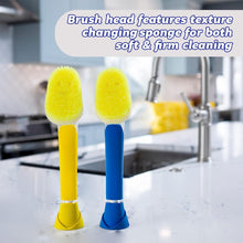 Scrub Daddy Dish Daddy Dish Wand Replacement Head Refill, Compatible with Soap Dispensing Dish Brush, Texture Changing Washing Up Sponge With Liquid Handle and Built-in Scraper - x2 Refill Heads