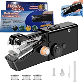 YurDoca Handheld Sewing Machine, Mini Cordless Portable Electric Sewing Machine-Cordless Small Handy Stitch Handheld Sewing Machine for Fabric Clothing Kids Cloth Pet Clothes, Black-0