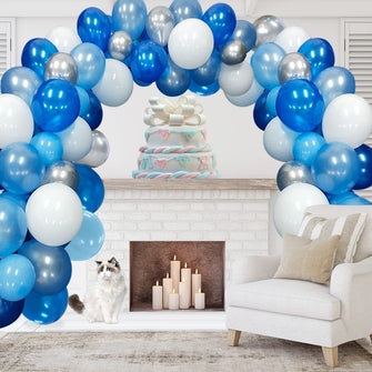 NORTHERN BROTHERS Blue Balloon Arch Kit with Blue and White Balloons Arch Garland Kit for Boys Birthday Communion Confirmation Christening Decorations