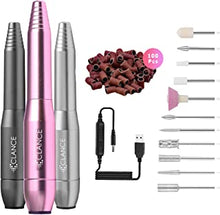 CLANCE Electric Nail Drill - Nail Science Optimized Manicure Pedicure Electric Nail File for Natural & Acrylic Nails | Dream & Create with 11 Multifunction Drill Bits + 100 Sanding Bands (Rose)