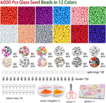 Beads for Jewelry Making 6720pcs Glass Seed Beads 3mm and Alphabet Letter Beads for Necklace Bracelet Jewelry Making Kit, Friendship Bracelets Art Craft Kit for Kids Girls Adults Gift