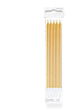 Amscan 9911568 - Gold Tall Skinny Cake Candles - 10 Pack