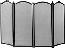 Fire Vida Stanton 4 Panel Spark Fire Guard, Metal, Black