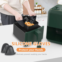 Silicone Liners for Ninjas Dual Air Fryer, 2PCS JUNFOND Silicone Liner, Reusable Silicone Basket, Air Fryer Accessories with Silicone Glove, Silicone Pot for Oven/Microwave