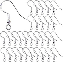 100Pcs Silver Earring Hooks 925 Sterling Silver Ear Wires Fish Hook Earring with Spring Ball for DIY Jewelry Customize Making (Silver)